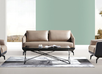 Sofa set 3+1+1 Seater Set Design Sofas Upholstery Couches Leather Relax Modern